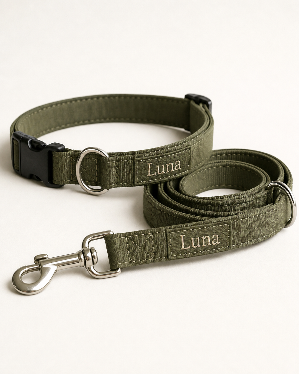Personalised Dog Collar & Lead Set