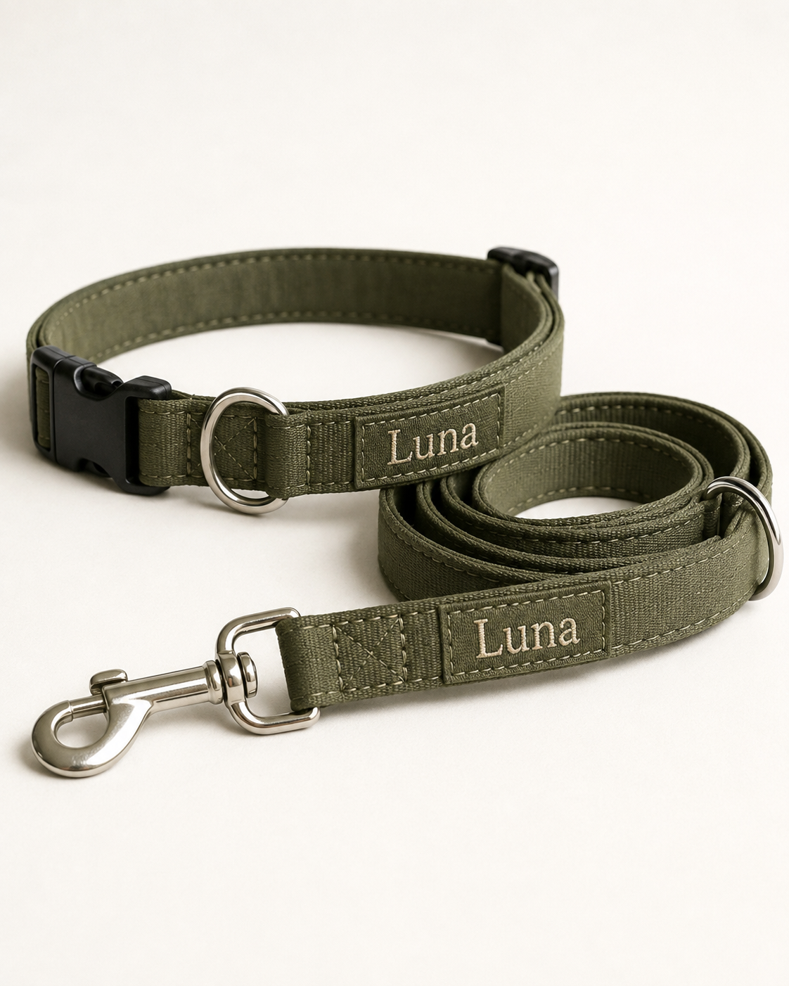 Personalised Dog Collar & Lead Set