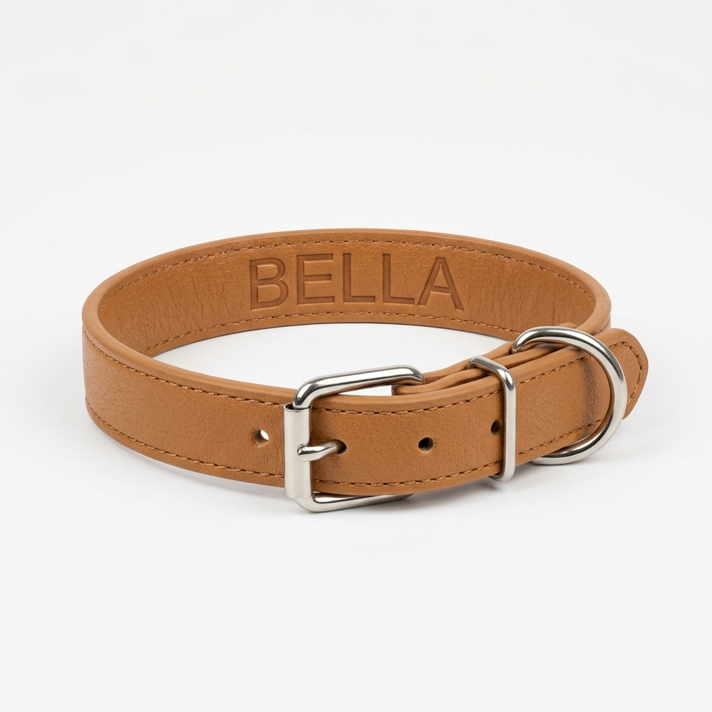 Personalised Leather-Look Dog Collar